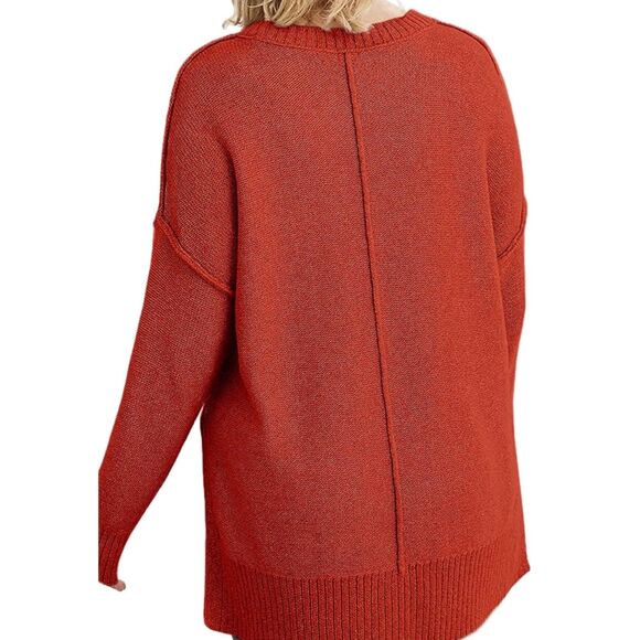 Unbranded Women's Crew Neck Long Sleeve Chunky Oversize Pullover Knit Sweater L - Picture 2 of 7